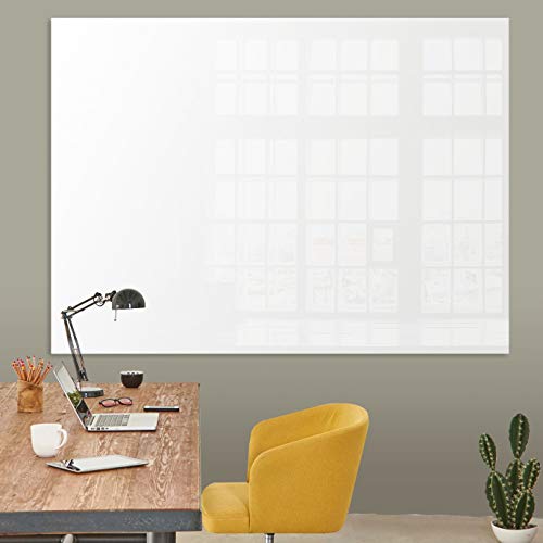 OfficeMarshal Magnettafel Glas 120 x 180 cm schwarz Whiteboard magnetisch, beschreibbar, abwischbar Inkl. 3 Magnete, rahmenloses Magnetwand, Präsentationsboard, Glastafel aus 7mm Sicherheitsglas von OfficeMarshal