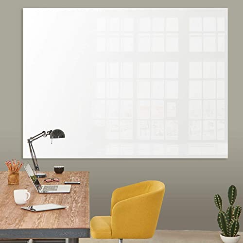 Glasmagnettafel in reinem Weiß | rahmenloses Magnetboard | Whiteboard aus TÜV-zertifiziertem Glas magnetisch & beschreibbar | einfache Montage mit Bohrschablone | 7 Größen (120x200 cm) von Office Marshal