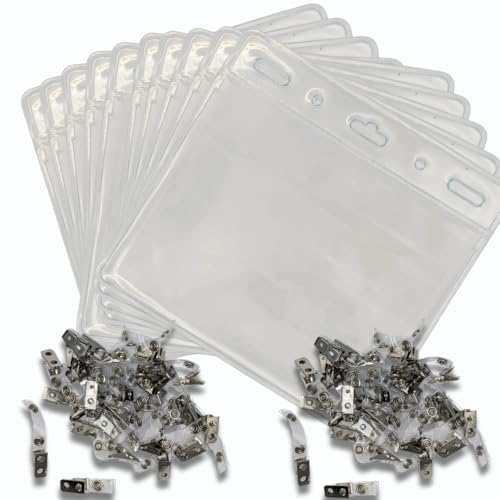OfficeGear Ausweishalter für Veranstaltungsausweise, horizontale Aufhängung, Größe A7, 150 x 74 mm, plus 100 x Ansteck-Clips, oben offen für Ausweise, Lizenzen, Delegierte, Aussteller, Besucher OfficeGear Ausweishalter für Veranstaltungsausweise, horizontale Aufhängung, Größe A7, 150 x 74 mm, plus 100 x Ansteck-Clips, oben offen für Ausweise, Lizenzen, Delegierte, Aussteller, Besucher von OfficeGear