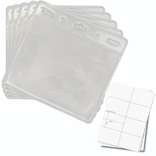 OfficeGear Ausweishalter für Veranstaltungsausweise, horizontale Aufhängung, Größe A7, 150 x 74 mm, plus bedruckbare Einlagen, horizontale Halterung für Ausweise, Lizenzen, Delegierte, Aussteller von OfficeGear