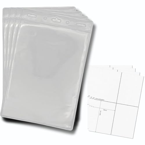 OfficeGear Ausweishalter für Veranstaltungsausweise, vertikale Aufhängung, Größe A6 (105 x 150 mm), plus bedruckbare Einsätze, vertikale Halterung für Ausweise, Reisepässe, Delegierte, Aussteller von OfficeGear