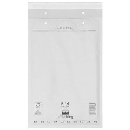 100 x Luftpolstertaschen Gr. F/6 (240x350 mm) DIN A4+ WEISS - Marken-Qualität von OfficeKing® von OfficeKing
