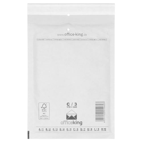 400 x Luftpolstertaschen weiss Gr. C/3 (170x225 mm) DIN A5 B6+ - Marken-Qualität von OfficeKing® von OfficeKing