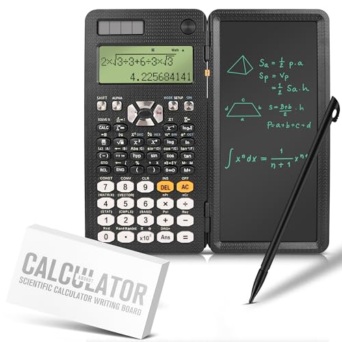 OfficeNest wissenschaftlicher Taschenrechner mit 417 Funktionen, Calculator mit Stift und Notizfunktion, Taschenrechner Batterie und Solarbetrieb von OfficeNest
