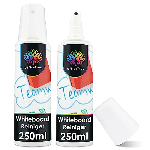 OfficeTree 2 x Whiteboard Reiniger Spray 250 ml - Whiteboard Cleaner Spray zur Reinigung von Whiteboard Magnettafel Flipchart von OfficeTree