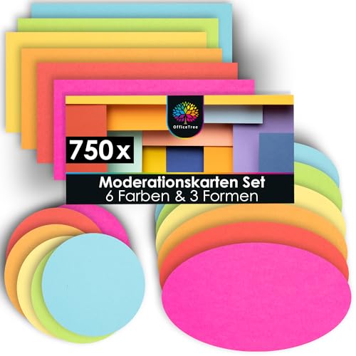 OfficeTree 750x Moderationskarten Set - 6 Farben - Rund, Oval & Rechteckig - Metaplankarten - Präsentationskarten - Moderationsset als Seminar Zubehör für Moderationskoffer Präsentation und Vortrag OfficeTree 750x Moderationskarten Set - 6 Farben - Rund, Oval & Rechteckig - Metaplankarten - Präsentationskarten - Moderationsset als Seminar Zubehör für Moderationskoffer Präsentation und Vortrag von OfficeTree