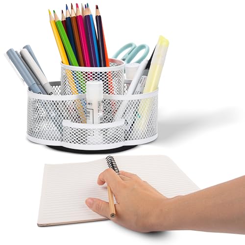 Office World Rotierender Stifthalter - Schreibtisch Organizer - Stiftebox, Schreibtisch Für Kinder Und Erwachsene - Stifteköcher Und Aufbewahrung - Organizer Drehbar Für Schreibtisch von OfficeWorld Range