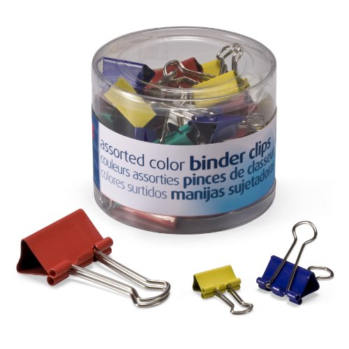 Officemate OIC 31026 Binder-Clips, verschiedene Farben und Größen, 30 Clips pro Dose von Officemate OIC