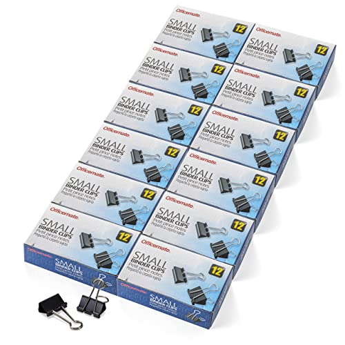 Officemate Small Binder Clips, Black, 12 Boxes of 1 Dozen Each (144 Total) (99020) by Officemate von Officemate OIC