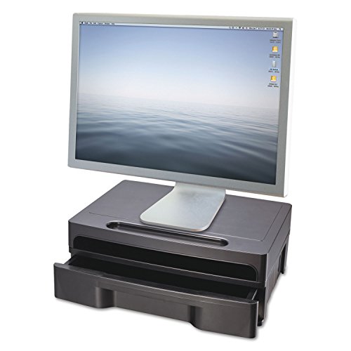 OIC® Monitorständer mit Schublade, Schwarz von Officemate