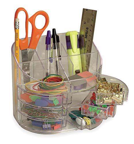 OIC Deluxe Stiftehalter / Tischorganizer mit 11 Fächern transparent von Officemate