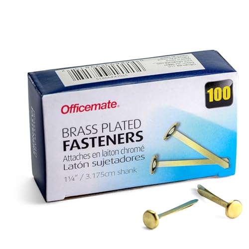 OfficemateOIC 99815 Vermessingte Verschlüsse, 3,8 cm Länge, 0,37 cm Kopf, 100 Stück pro Box OfficemateOIC 99815 Vermessingte Verschlüsse, 3,8 cm Länge, 0,37 cm Kopf, 100 Stück pro Box von Officemate