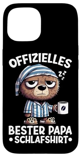 Offizielles Bester Papa Schlafshirt Bär Bear Vatertag Witzig Hülle für iPhone 15 von Offizielles Bester Papa Schlafshirt Vatertag