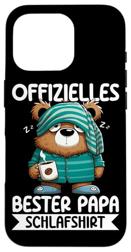 Offizielles Bester Papa Schlafshirt Bär Bear Vatertag Witzig Hülle für iPhone 16 Pro von Offizielles Bester Papa Schlafshirt Vatertag