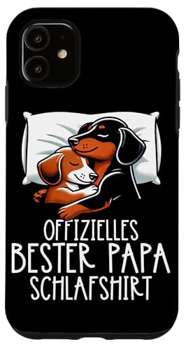 Offizielles Bester Papa Schlafshirt Dackel Vatertag Sprüche Hülle für iPhone 11 von Offizielles Bester Papa Schlafshirt Vatertag