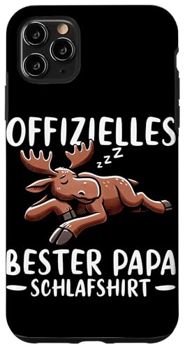 Offizielles Bester Papa Schlafshirt Elch Vatertag Sprüche Hülle für iPhone 11 Pro Max von Offizielles Bester Papa Schlafshirt Vatertag
