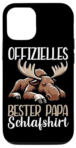 Offizielles Bester Papa Schlafshirt Elch Vatertag Sprüche Hülle für iPhone 12/12 Pro von Offizielles Bester Papa Schlafshirt Vatertag