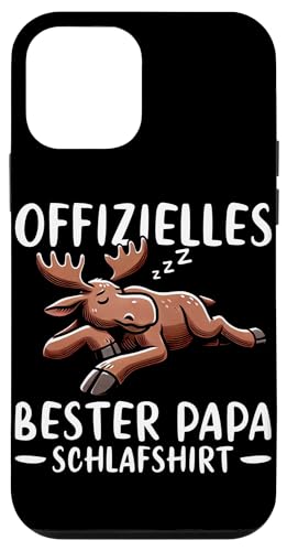 Offizielles Bester Papa Schlafshirt Elch Vatertag Sprüche Hülle für iPhone 12 mini von Offizielles Bester Papa Schlafshirt Vatertag