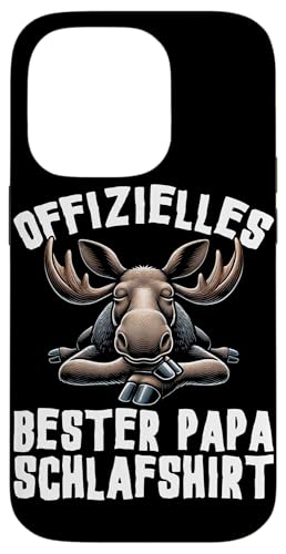 Offizielles Bester Papa Schlafshirt Elch Vatertag Sprüche Hülle für iPhone 14 Pro von Offizielles Bester Papa Schlafshirt Vatertag