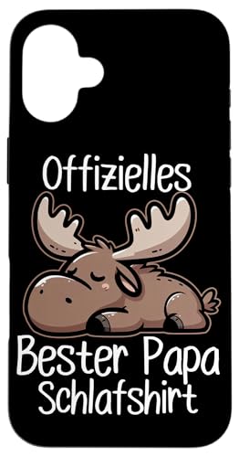 Offizielles Bester Papa Schlafshirt Elch Vatertag Sprüche Hülle für iPhone 16 Plus von Offizielles Bester Papa Schlafshirt Vatertag