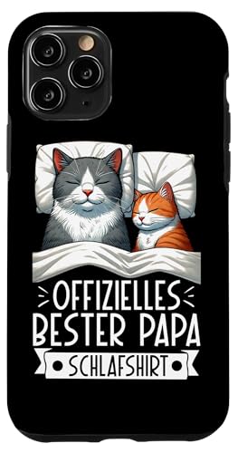 Offizielles Bester Papa Schlafshirt Katzen Vatertag Witzig Hülle für iPhone 11 Pro von Offizielles Bester Papa Schlafshirt Vatertag