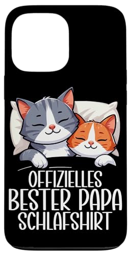Offizielles Bester Papa Schlafshirt Katzen Vatertag Witzig Hülle für iPhone 13 Pro Max von Offizielles Bester Papa Schlafshirt Vatertag