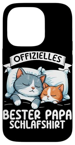 Offizielles Bester Papa Schlafshirt Katzen Vatertag Witzig Hülle für iPhone 14 Pro von Offizielles Bester Papa Schlafshirt Vatertag