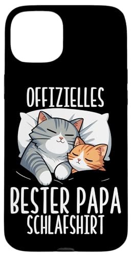 Offizielles Bester Papa Schlafshirt Katzen Vatertag Witzig Hülle für iPhone 15 Plus von Offizielles Bester Papa Schlafshirt Vatertag