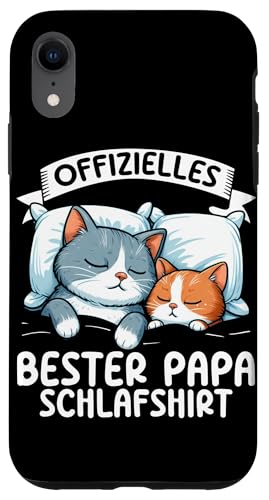 Offizielles Bester Papa Schlafshirt Katzen Vatertag Witzig Hülle für iPhone XR von Offizielles Bester Papa Schlafshirt Vatertag