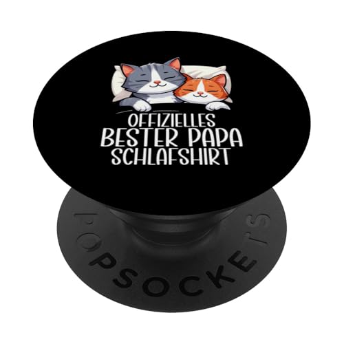 Offizielles Bester Papa Schlafshirt Katzen Vatertag Witzig PopSockets Klebender PopGrip Offizielles Bester Papa Schlafshirt Katzen Vatertag Witzig PopSockets Klebender PopGrip von Offizielles Bester Papa Schlafshirt Vatertag