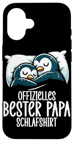 Offizielles Bester Papa Schlafshirt Pinguin Vatertag Sprüche Hülle für iPhone 16 von Offizielles Bester Papa Schlafshirt Vatertag