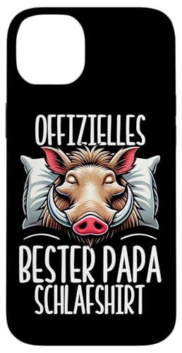 Offizielles Bester Papa Schlafshirt Wildschwein Vatertag Hülle für iPhone 14 Plus von Offizielles Bester Papa Schlafshirt Vatertag