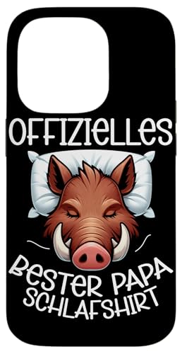 Offizielles Bester Papa Schlafshirt Wildschwein Vatertag Hülle für iPhone 14 Pro von Offizielles Bester Papa Schlafshirt Vatertag