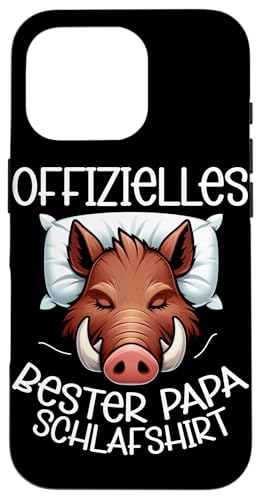 Offizielles Bester Papa Schlafshirt Wildschwein Vatertag Hülle für iPhone 16 Pro von Offizielles Bester Papa Schlafshirt Vatertag