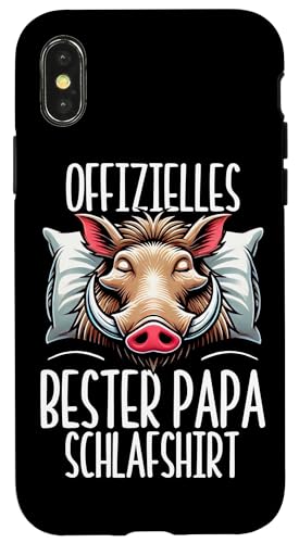 Offizielles Bester Papa Schlafshirt Wildschwein Vatertag Hülle für iPhone X/XS Offizielles Bester Papa Schlafshirt Wildschwein Vatertag Hülle für iPhone X/XS von Offizielles Bester Papa Schlafshirt Vatertag