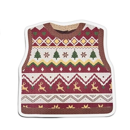 New Knitted Sweater Pattern Mouse Pad, Cute Sweater Vest Print Mouse Pad, Nice and Cute Desk Decor with Non-Slip PU Base for Home Office Working Studying (E, 30 * 30cm) von Oforest