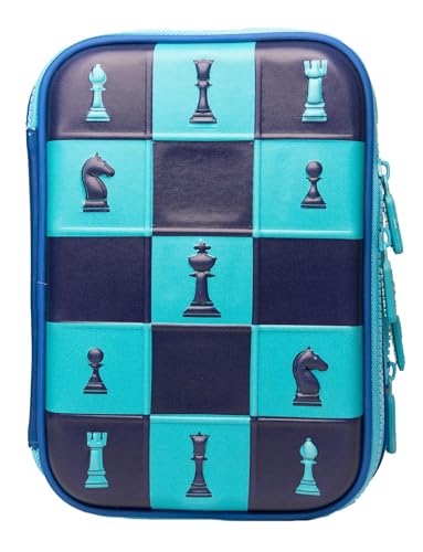 Ofsign Sport Doppellagiges Federmäppchen – Multifunktionale Bleistiftbox mit Netztasche mit Reißverschluss, Bleistifttasche, Schreibwaren-Organizer mit Stifthalter, Geburtstagsgeschenke (Marineblau) von Ofsign