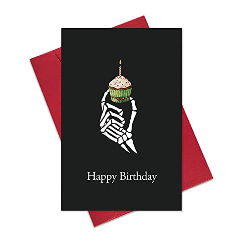 Gothic Halloween Geburtstagskarte für Frauen Männer, Happy Bday Cupcake Skelett Karte, lustige gruselige Geburtstagskarte Geschenke für Ehemann Frau Gothic Halloween Geburtstagskarte für Frauen Männer, Happy Bday Cupcake Skelett Karte, lustige gruselige Geburtstagskarte Geschenke für Ehemann Frau von Ogeby