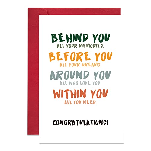 Graduationskarte für Sie und Ihn, niedliche Abschlusskarte, Geschenk für den High School College Graduation, Behind You Before You Around You Within You Card von Ogeby