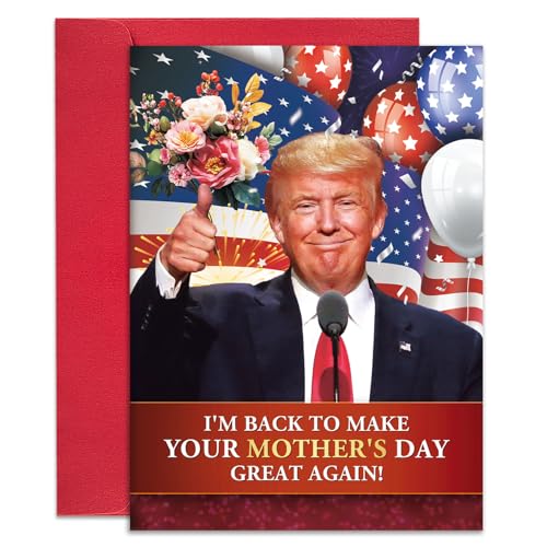 Ogeby Lustige Trump-Muttertagskarte, Trump Happy Mothers Day Karten, Geschenke für Frauen, Trump-Merchandise-Artikel für Mutter, ihre Fans, Freunde Ogeby Lustige Trump-Muttertagskarte, Trump Happy Mothers Day Karten, Geschenke für Frauen, Trump-Merchandise-Artikel für Mutter, ihre Fans, Freunde von Ogeby