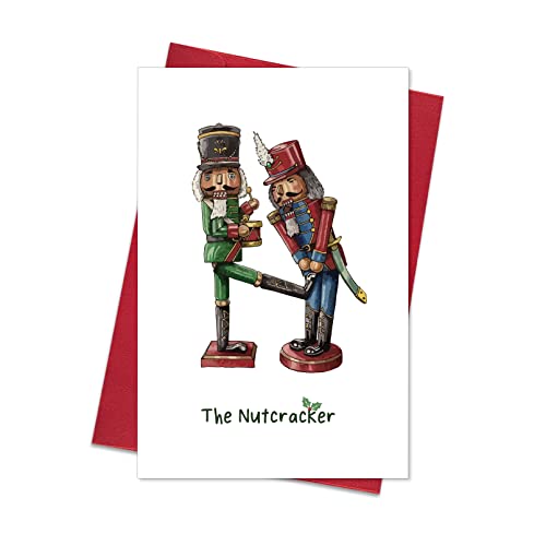 Ogeby Nussknacker Weihnachtskarte mit Umschlägen, lustige Weihnachtsgeschenke für Männer, unhöfliche Weihnachtsgeschenkideen für Papa Freunde, Weihnachtskarten Geschenke für Bruder Kollegen von Ogeby