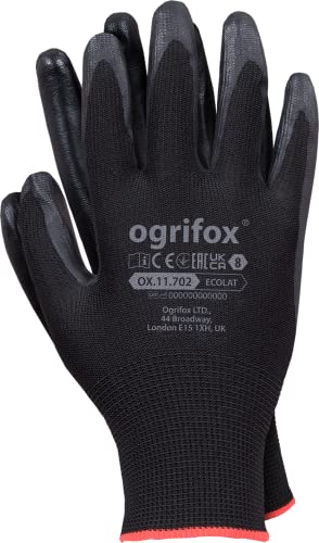 Ogrifox OX-ECOLAT Latexhandschuhe | Schutzhandschuhe | Arbeitshandschuhe | OX.11.702 | Schwarz | 10 Größe | 240 Paar von Ogrifox