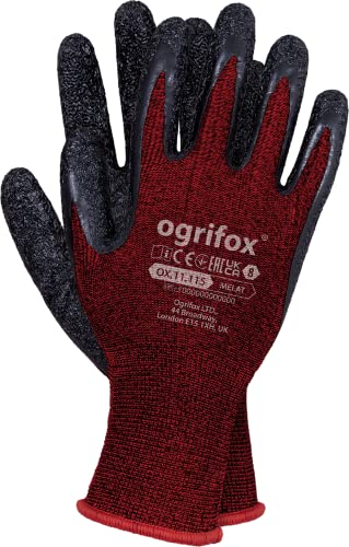 Ogrifox OX-MELAT_CB8 Latexhandschuhe, Schutzhandschuhe, Gummihandschuhe Schutzhandschuhe, Rot-Schwarz, 8 Größe, 240 Paar von Ogrifox