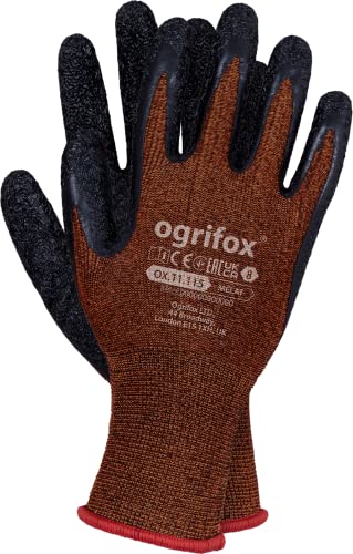 Ogrifox OX-MELAT_PB8 Latexhandschuhe, Schutzhandschuhe, Gummihandschuhe Schutzhandschuhe, Orange-Schwarz, 8 Größe, 240 Paar von Ogrifox