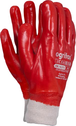 Ogrifox Schutzhandschuhe, Arbeitshandschuhe Ox.16.375 PVC, Rot, 120 Paar von Ogrifox