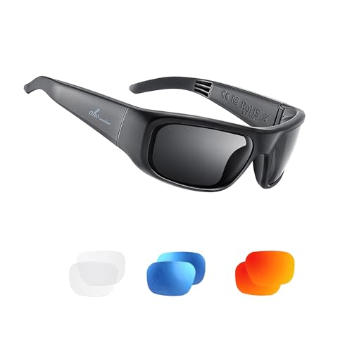 OhO sunshine Audio Sunglasses,Voice Control and Open Ear Style Listen Music and Calls with Volumn UP and Down, Bluetooth 5.0 Smart Glasses and IP44 Waterproof Feature for Outdoor Sports von OhO sunshine