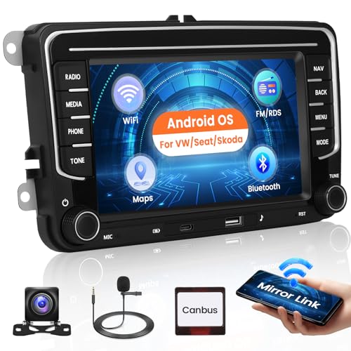 Ohradio 2 DIN Android 13 Autoradio für VW Golf Tiguan Caddy Polo Touran, 7" Touchscreen Radio mit Navi GPS Mirror Link Radio FM/RDS WiFi mit Ricarica Rapida di Typ-C+Rückfahrkamera+MIC von Ohradio