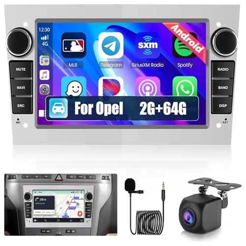 Ohradio 2G+64G 7" Autoradio für Opel Corsa Astra Antara Meriva Combo Signum Zafira Tigra Twin Top Radio Android mit Wireless Carplay Android Auto GPS Radio FM/RDS WiFi+Rückfahrkamera+MIC(Silbrig) von Ohradio