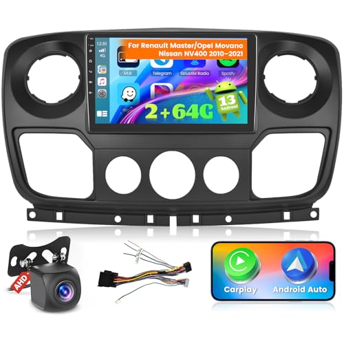 Ohradio 2G+64G Autoradio für Renault Master/Opel Movano/Nissan NV400 2010-2021 Radio Android GPS mit Wireless Carplay Android Auto Radio FM/RDS WiFi + Rückfahrkamera + MIC - Autoradio 2DIN 10.1 Zoll von Ohradio