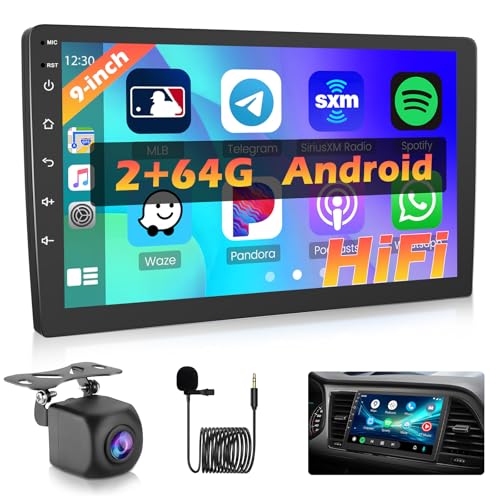 Ohradio 9 Zoll Autoradio 2 DIN Android 13 (2+64GB) - Drahtlos Carplay & Android Auto - Radio Android GPS mit Rückfahrkamera + MIC- WiFi HiFi Bluetooth RDS SWC von Ohradio